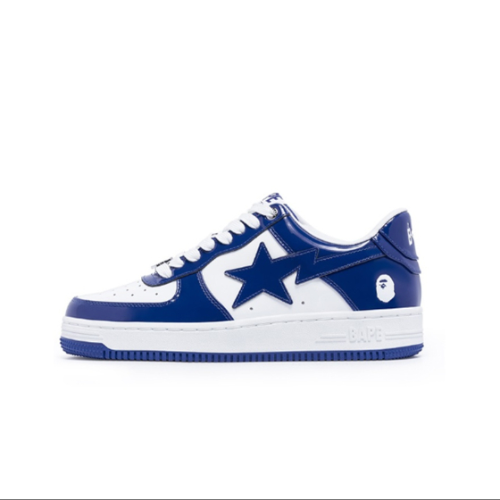 a-bathing-ape-sta-patent-leather-low-cut-lace-up-fashionable-board-shoes-in-blue-and-white