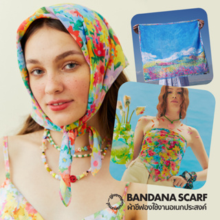 ราคาและรีวิวผ้าอเนกประสงค์ พันคอ โพกหัว เกาะอก bandana scarf givememuseums มีลายให้เลือก เข้ากับทะเล ซัมเมอร์ หน้าร้อน