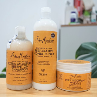 Shea Moisture,Raw Shea Butter, Deep Treatment Masque, Shampoo, Conditioner