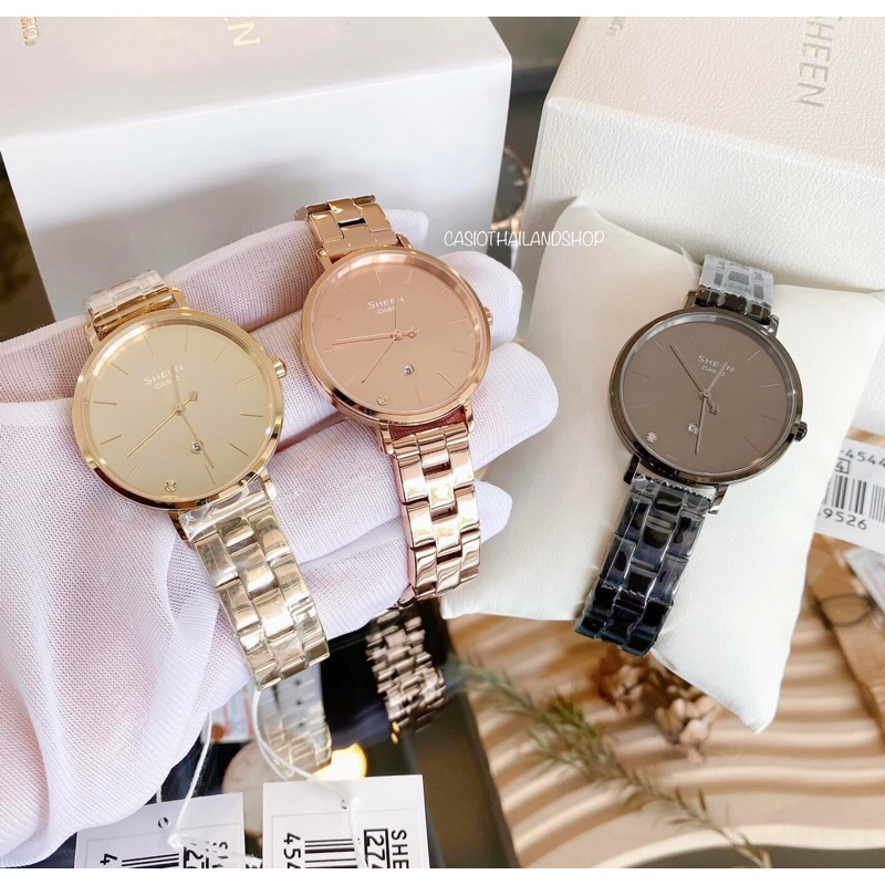 ผ่อนเดือนละ419-casio-sheen-she-4544bd-1a-ของแท้-100-พร้อมส่ง