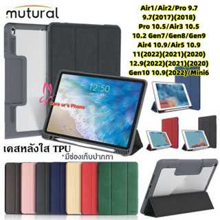 Mutural PU Leather TPU Case For Mini6/10.2 gen7/8/9/10.5/10.9/11/12.9/9.7ใส่ปากกาได้ รุ่นกันกระแทก