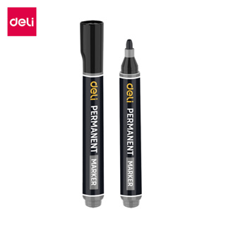 Deli ปากกามาร์คเกอร์ 1.8 มม ปากกาเขียนถุงพลาสติก ปากกาเคมี แห้งเร็ว กันน้ำ อุปกรณ์สำนักงาน Permanent Marker