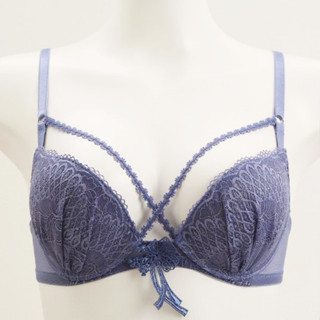 Annebra บราเสริมทรง ตะขอหลัง คอวี มีโครง เสริมฟองน้ำ Push up Mold bra Bloom Up รุ่น AB1-580 สีม่วง