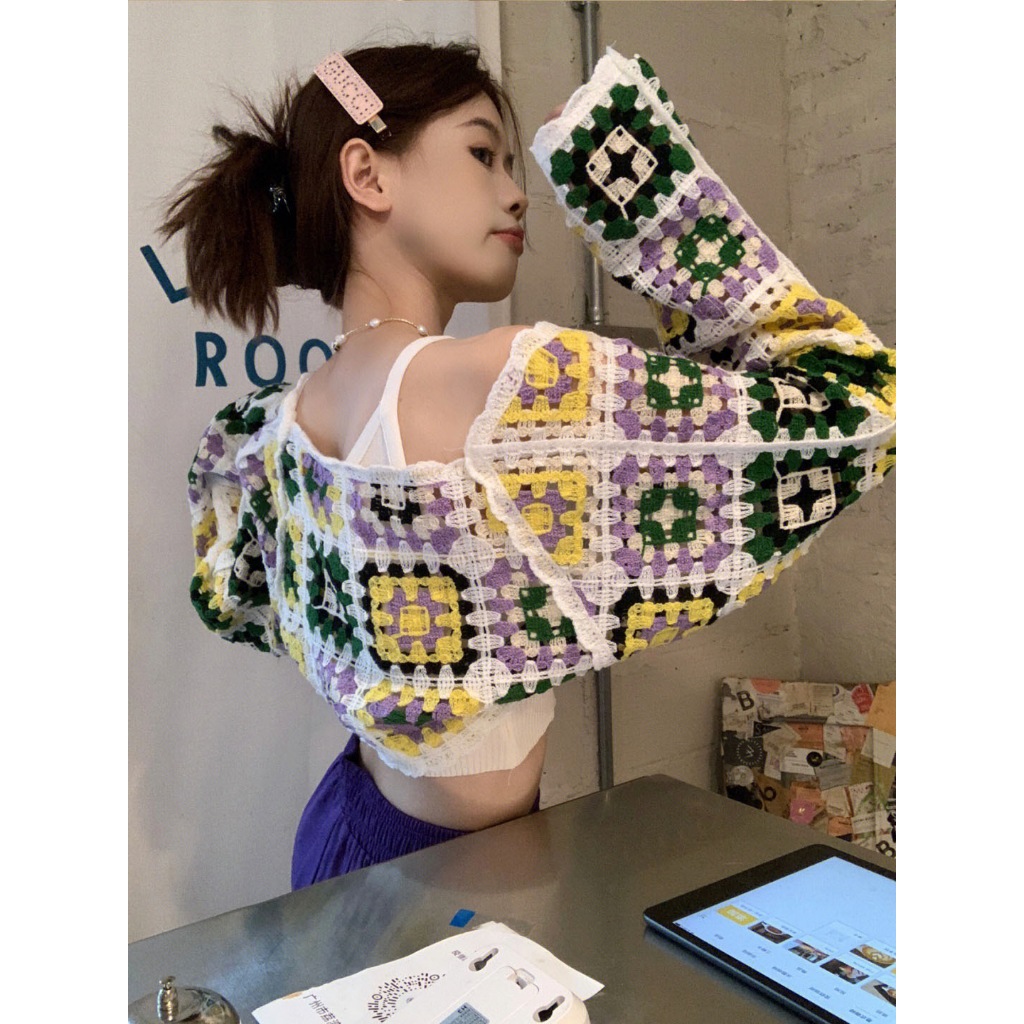 cici-no-j1019-เสื้อคลุมแขนยาวทรง-crop-ผ้าไหมพรมถักอย่างดี-เรียบหรูดูแพง