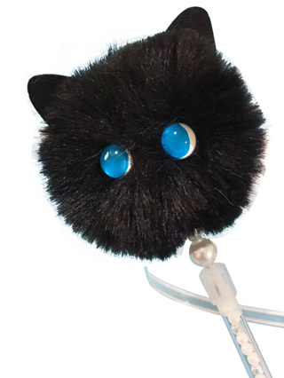 chillicat shop ของเล่นแมว ไม้ตกแมว เป็นหน้าแมวขาวและดำ  มีตาหลายสี  หน้าแมวใหญ่เท่าอุ้งมือแม่ค้า สวย หรู ดูดีมากๆค่