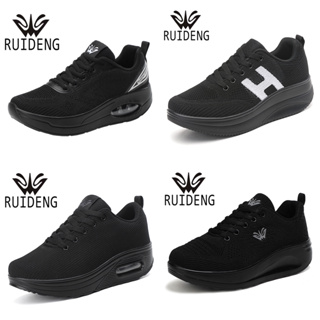 RUIDENG รองเท้าผ้าใบโทนสีดำ มี 4 แบบ รองเท้าออกกำลังกาย เล่นกีฬาและแฟชั่นในคู่เดียว ทรงสวย น้ำหนักเบา ไซส์ 36-42