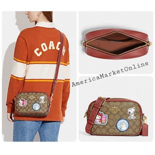 กระเป๋า COACH/ COACH X PEANUTS JAMIE CAMERA BAG IN SIGNATURE CANVAS WITH PATCHES (COACH CF304)