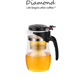 ❤ Diamond Coffee กาชงชาแบบกด มี ที่กรอง 500 มล. วัสดุแก้วา แก้วชงชา กาชงชามีที่กรอง