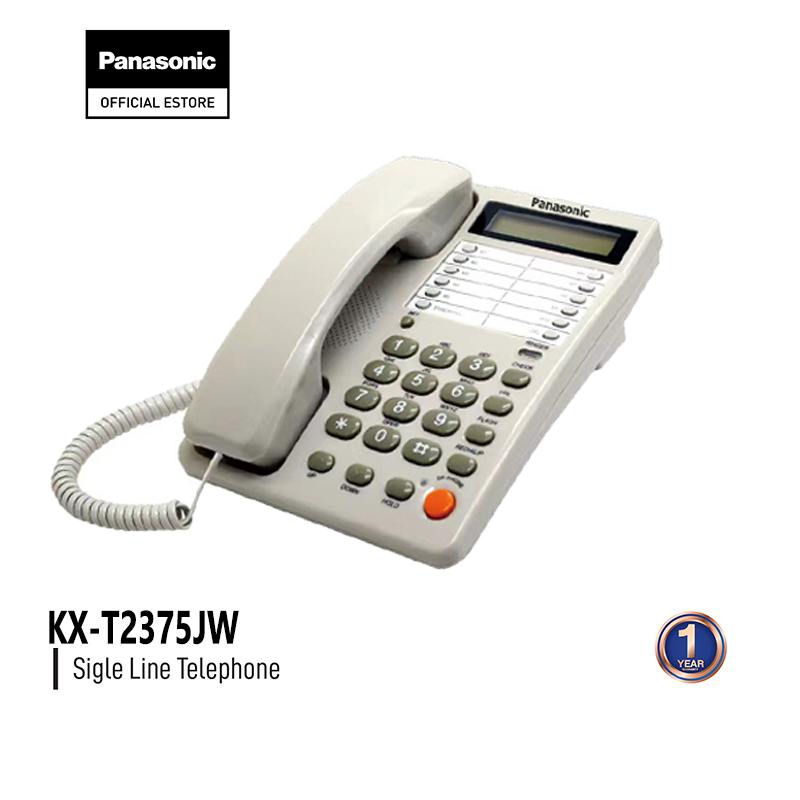 ภาพหน้าปกสินค้าโทรศัพท์บ้านแบบมีสาย โทรศัพท์บ้านสำนักงาน Panasonic KX-T2375JW โทรศัพท์บ้าน จอแสดงผล LED สมุดโทรศัพท์ พลักแอนด์เพลย์