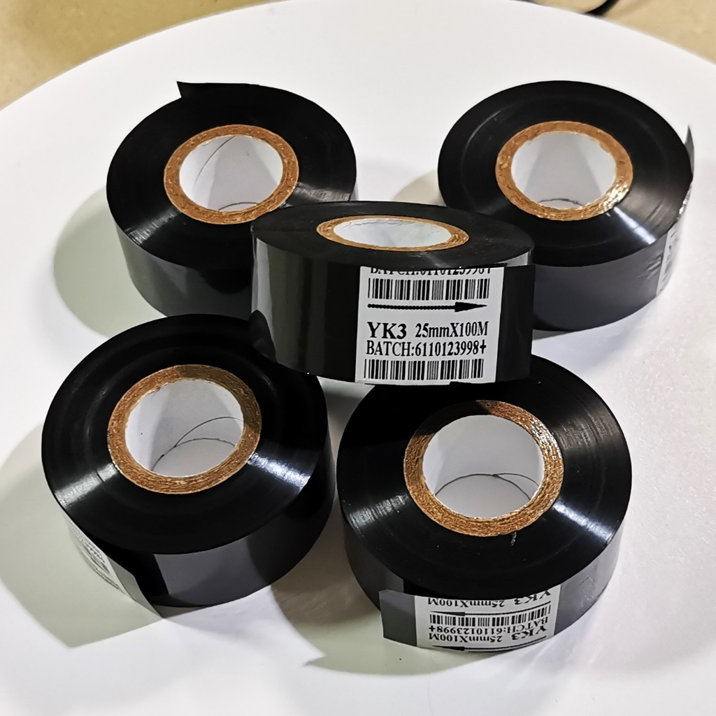 เทปหมึกความร้อน-25mm-100m-สำหรับ-เครื่องพิมพ์วันที่-วันหมดอายุ-hot-stamping-foil-เทปหมึกคาร์บอน-เทปหมึกความร้อน-1-ม้วน