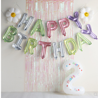 ตัวอักษร Happy Birthday สีใหม่ สีรุ้งสดใส แวววาว ส่งจากไทย