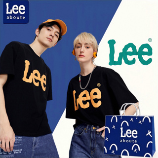 Lee® เสื้อยืดคอกลมแขนสั้น สไตล์พื้นฐาน#green lee ไซส์ใหญเสื้อยืดชายผู้หญิง เสื้อยืดผ้าฝ้ายคู่รัก # สีดำ รุ่น #1160