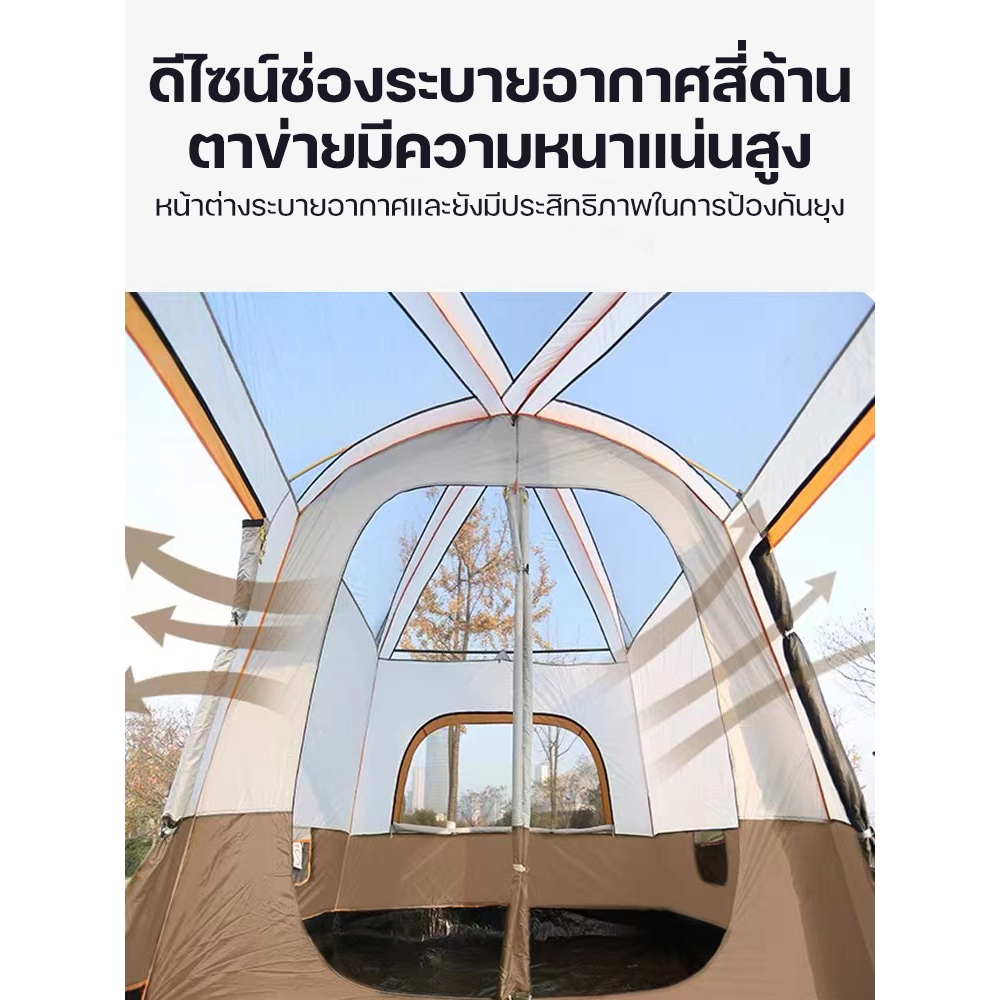 เต็นท์ครอบครัว เต็นท์ขนาดใหญ่ เต็นท์สนาม 2ห้องนอน2โถง จุได้ 10-12 คน การออกแบบเต็นท์สองชั้เต้นท์สนาม 4 5 คน เต็น