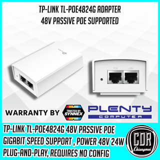 TL-POE4824G TP-LINK PoE Adapter Power 48V 24W passive PoE supported (รับประกัน 1 ปี SYNNEX)