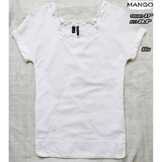 MNG mango แมงโก้ มินิเดรส MNG mango ผ้าลินิน-สีขาวออฟไวท์ ไซส์ 37