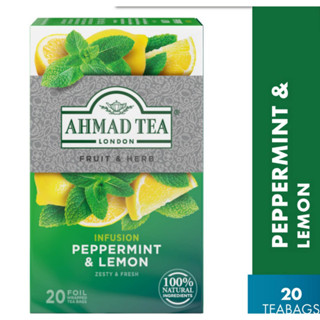 ชา Ahmad Tea Peppermint &amp; Lemon (เปปเปอร์มิ้นต์ ผสมเลมอน) ขนาด 20 ซอง Halal Certified