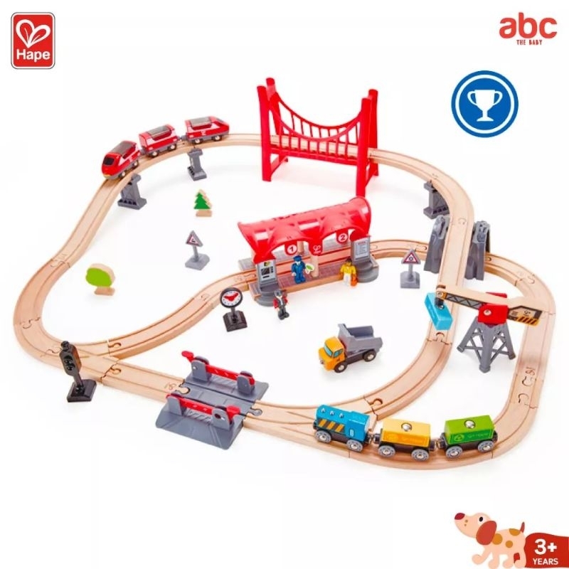 hape-รถไฟในเมืองยุ่งเหยิง-busy-city-rail-set-รางรถไฟ-รางไม้-รถไฟ-3y-e3730