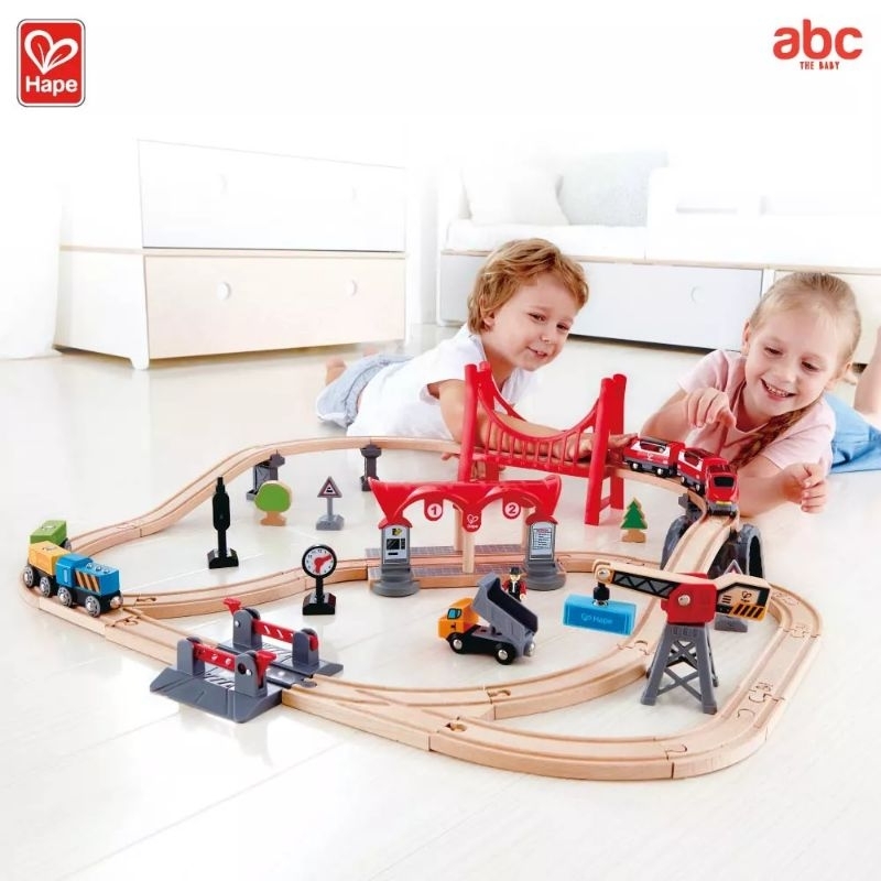 hape-รถไฟในเมืองยุ่งเหยิง-busy-city-rail-set-รางรถไฟ-รางไม้-รถไฟ-3y-e3730