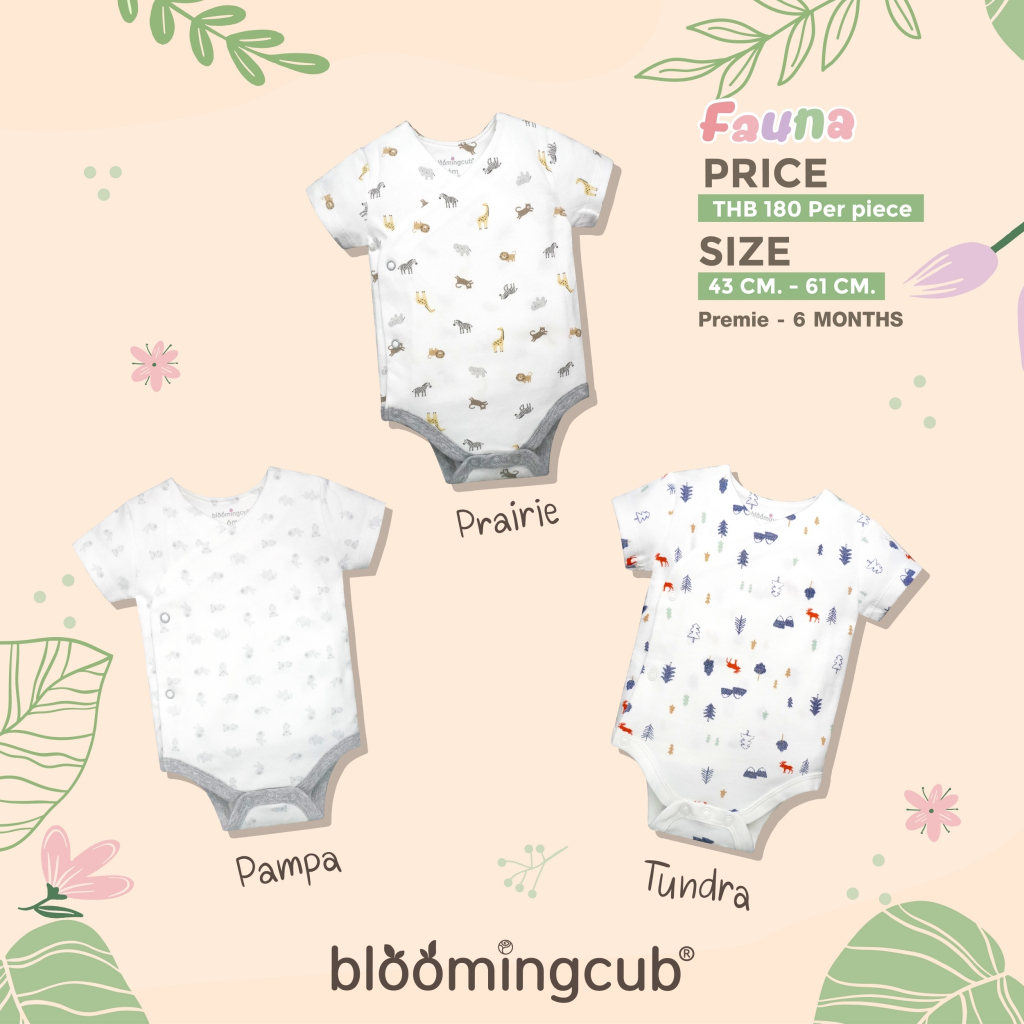 ฺbloomingcub-บอดี้สูทเด็กขาเว้า-แขนสั้น-เปิดด้านข้าง-ผ้า100-cotton-เสื้อเด็กแรกเกิด-เด็กคลอดก่อนกำหนด-ขนาด-แรกเกิด-6m