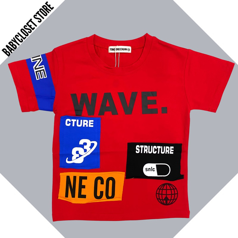 เสื้อยืดเด็กwave-เด็กอายุ-1-14ปี-ผ้าเกาหลี