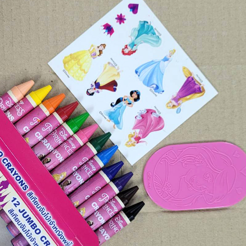 สีเทียนจัมโบ้12สี-ดิสนีย์-ลิขสิทธิ์แท้-disney-jumbo-crayons-12colored