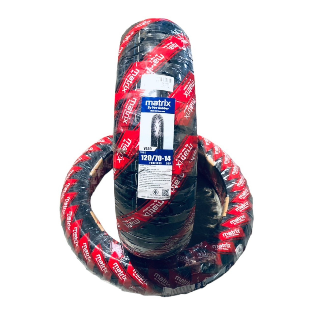 ยางนอก (Vee Rubber) VRM 459 TL MATRIX รุ่นPCXปี18-20 (ยางหน้า100/80-14 ...
