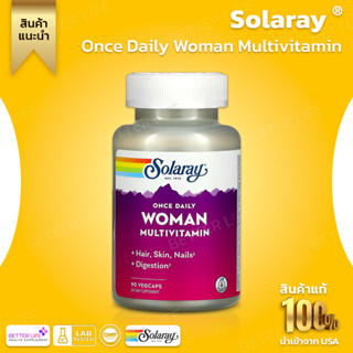 วิตามินสำหรับผู้หญิงโดยเฉพาะ  Solaray, Once Daily Multivitamin for Women, VegCap, 90 capsules (No.639)