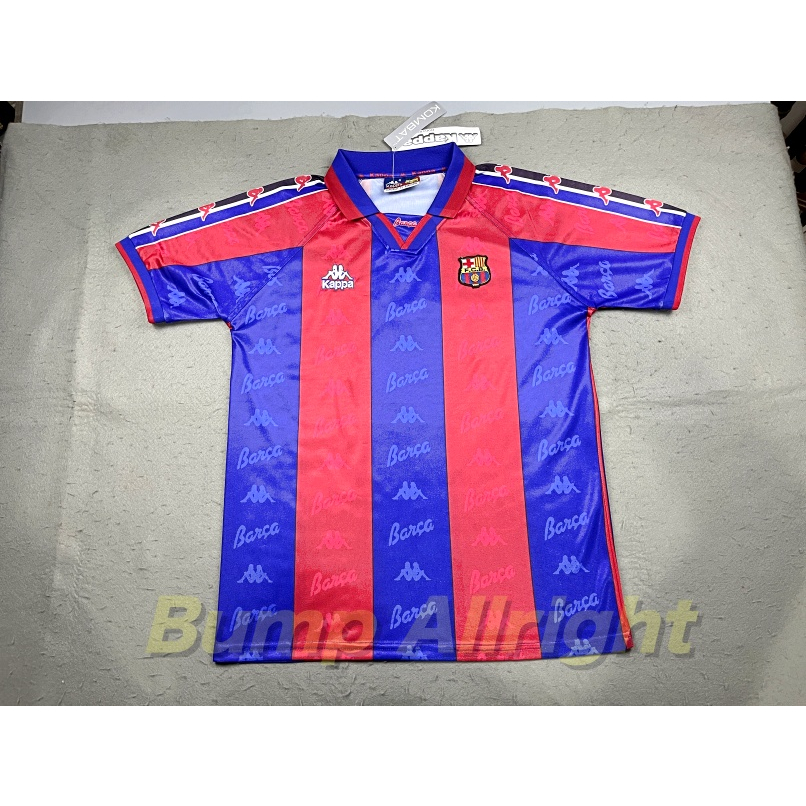 retro-เสื้อฟุตบอลย้อนยุค-vintage-บาเซโรนา-home-1996-9-ronaldo-เสื้อเปล่า