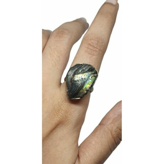 แหวนแก้วโรมัน อัญมณีโบราณ แหวนนำโชค แหวนมงคล ขนาด 53 Aqua Roman Glass Ring Gold Plated Sterling Silver Size 53 or 6.5US