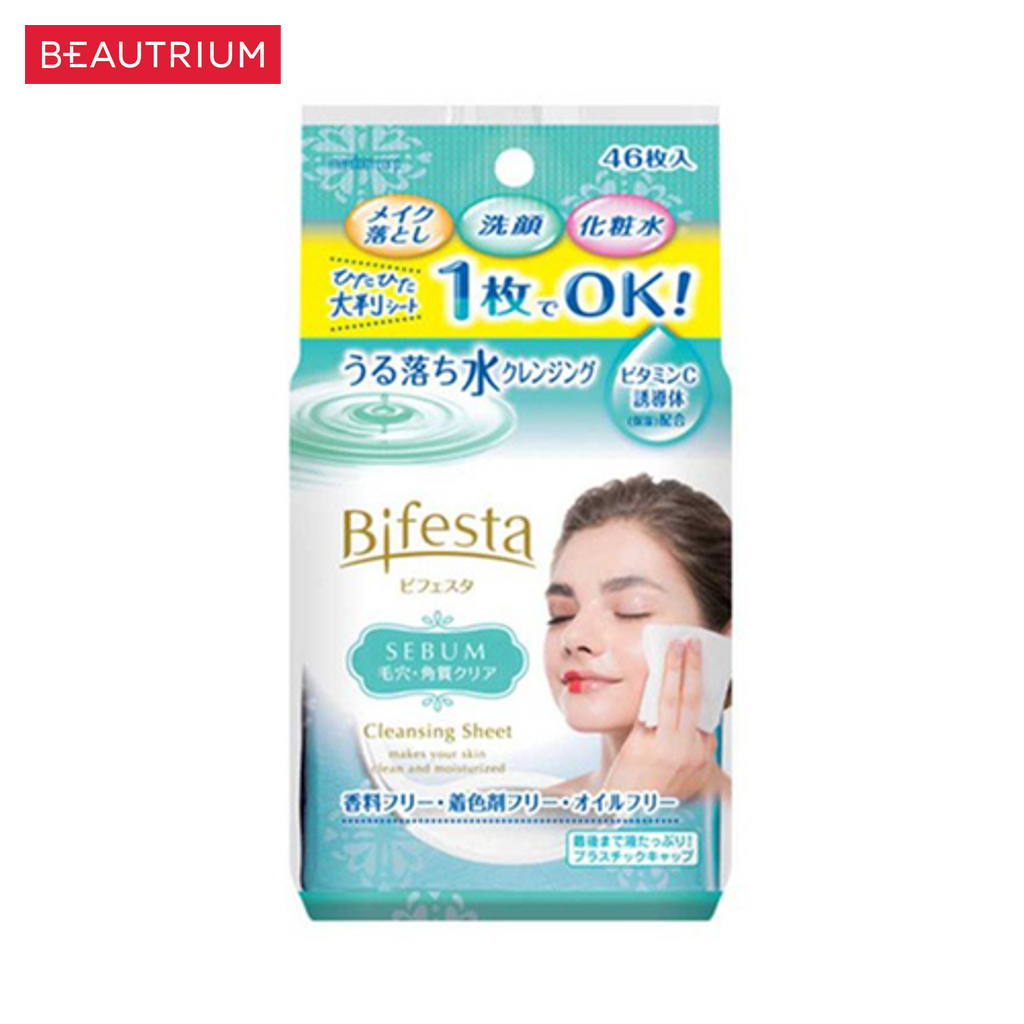 bifesta-cleansing-sheet-sebum-แผ่นเช็ดเครื่องสำอาง-46-sheets