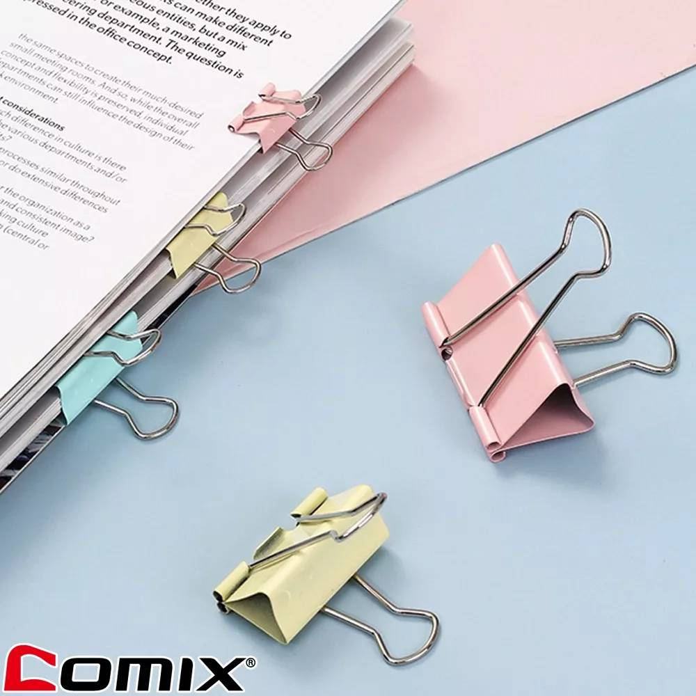 คลิปหนีบกระดาษ-comix-eb422-ขนาด-41-mm-สีพาสเทล-binder-clip-บรรจุ-24-ชิ้น-กระปุก-1กระปุก-พร้อมส่ง