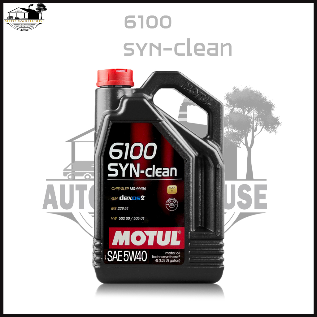 น้ำมันเครื่อง MOTUL 6100 SYN-clean 5W-40 4 ลิตร dexos2 สังเคราะห์แท้100 ...