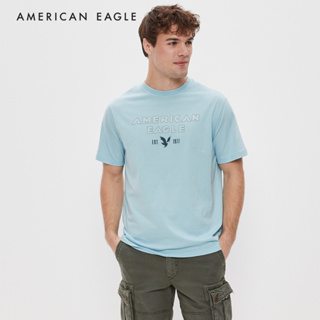 American Eagle Super Soft Logo Graphic T-Shirt เสื้อยืด ผู้ชาย กราฟฟิค (NMTS 017-2862-400)