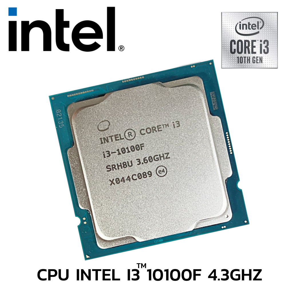 CPU (ซีพียู) INTEL CORE I3-10100F 4 Cores / 8 Threads 3.60 GHz