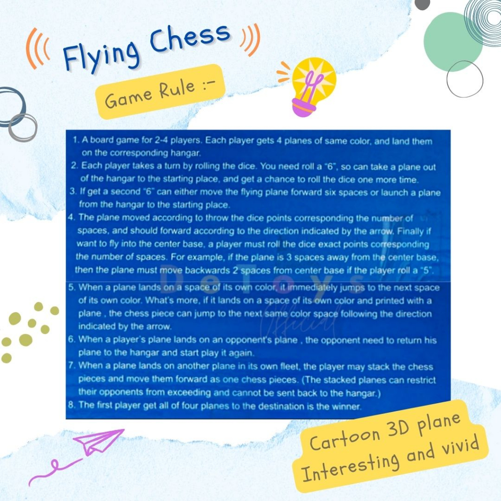 เกม-flying-chess-เครื่องบินหมากรุก-3d-เกมกระดาน-เกมบอร์ด-หมากรุก-ของเล่นเสริมพัฒนาการ-เกมครอบครัว