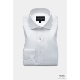 Exclusive Cotton 120s White Smart Spread Collar Shirt - เสื้อเชิ้ตผ้าคอตตอนสีขาวปกป้าน