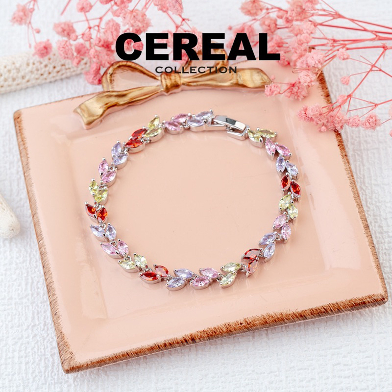 พร้อมส่ง-สร้อยข้อมือเพชรสีรวม-สร้อยข้อมือเพชรรอบ-งานเพชรcz-งานเจ้าสาว-ใส่ออกงาน-แบบเยอะ-set-2