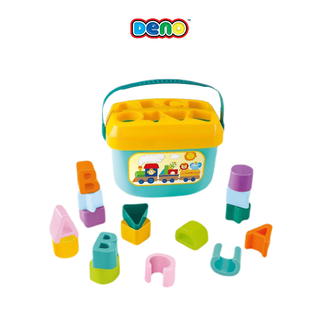 deno-ของเล่นเด็ก-บล็อกตัวต่อสีรุ้ง-ใส่รูปทรงต่างๆเข้าไปในกล่องผ่านยางยืด-เสริมพัฒนาการเด็ก