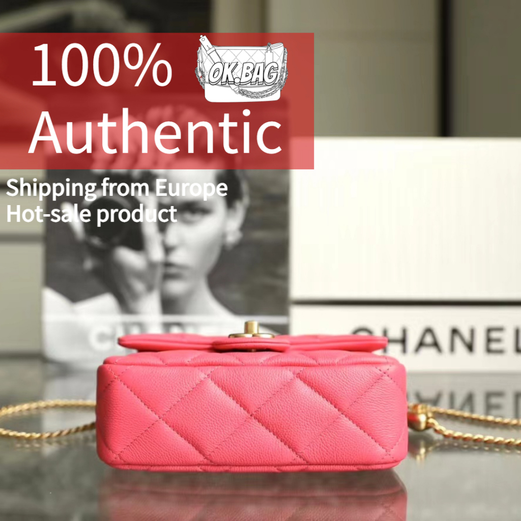 ชาแนล-chanel-23p-cowhide-dark-pink-medium-flap-chain-bag-สุภาพสตรี-กระเป๋าสะพายไหล่