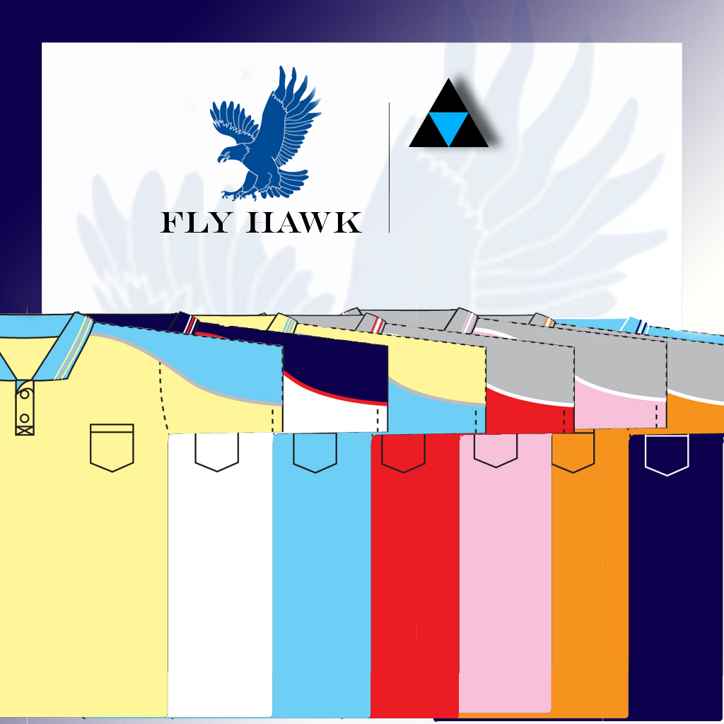 เสื้อโปโลชาย-เสื้อคอปกแขนสั้น-เสื้อโปโลสีพื้น-fly-hawk-flyhawk-รุ่น-a349-ของแท้-100