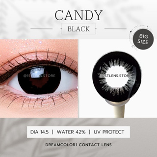 (0.00-7.50) คอนแทคเลนส์สีดำ รุ่น ★ CANDY BLACK ★ Dreamcolor1 Contact Lens | รายเดือน | สายตาสั้น