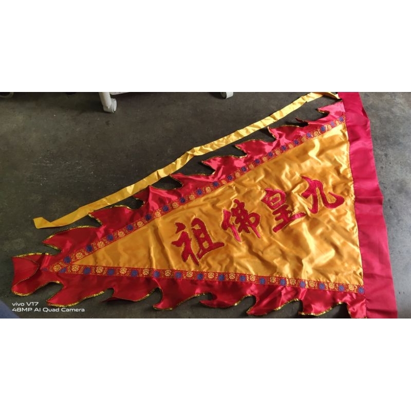 ธงเจ ปักหน้าเดียว ขนาด1 เมตร ปัก九皇佛祖 | Shopee Thailand