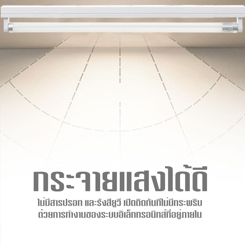 หลอดไฟนีออนพร้อมราง-led-t8-9w-18w-ชุดหลอดไฟสำเร็จรูป-หลอดไฟled-หลอดประหยัดไฟ-แสงสีขาว