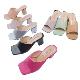 โปรโมชั่น : รองเท้าแฟชั่น แบรนด์ MARCO รุ่น A1081 ส้นสูง 2.5นิ้ว แบบสวม หนังเรียบเกรดพรีเมี่ยม