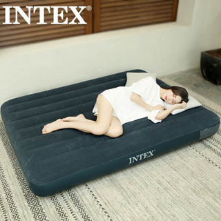 Intex ที่นอนเป่าลม สีเขียว ที่นอนปิกนิก 2.5 3.5 4.5 5 6 ฟุต เครื่องปั๊มลมไฟฟ้า ที่นอนลม