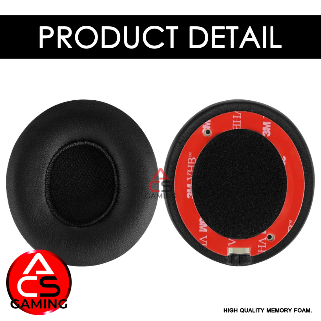 acs-ฟองน้ำหูฟัง-beats-สีดำ-สำหรับรุ่น-solo-2-solo-3-wireless-headphone-memory-foam-earpads-จัดส่งจากกรุงเทพฯ