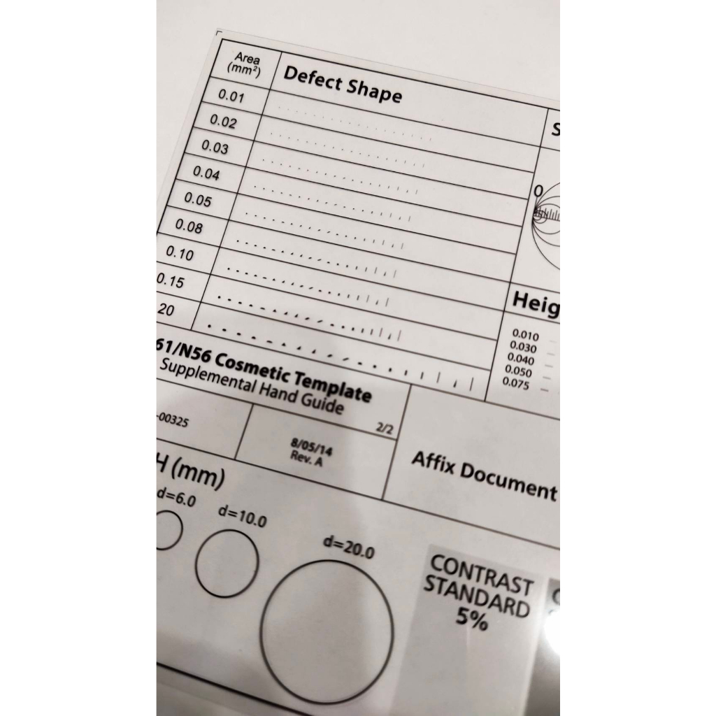 แผ่นใสสำหรับตรวจสอบชิ้นงานdg120-dot-ruler-point-line-ruler-stain-card-film-ruler-caliper-defect-inspection-area-ruler-r