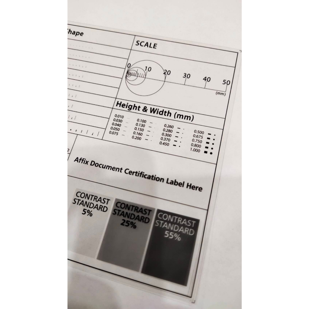 แผ่นใสสำหรับตรวจสอบชิ้นงานdg120-dot-ruler-point-line-ruler-stain-card-film-ruler-caliper-defect-inspection-area-ruler-r