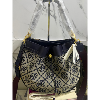 พร้อมส่ง Toryburch T Monogram Drawstring Hobo 80506