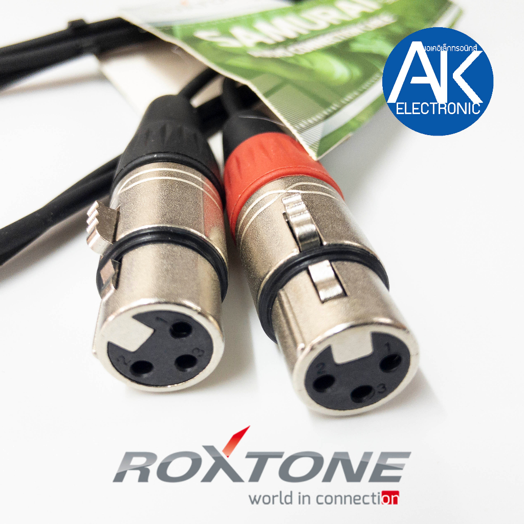 roxtone-สายสัญญาณxlrตัวเมีย-rca-ข้างละ2หัว-1เมตร-สายสัญญาณเสียงหัวxlrตัวเมีย-2หัว-ออก-rcaตัวผู้-2หัว-xlr-female-to-rca